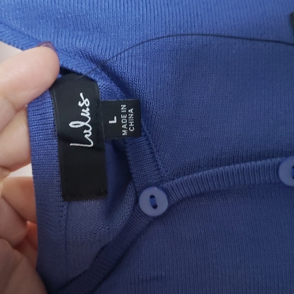 Lulu's Flattering Disposition Blue Button-Front Ribbed Mini Dress- Large-L-NWT - Picture 12 of 13